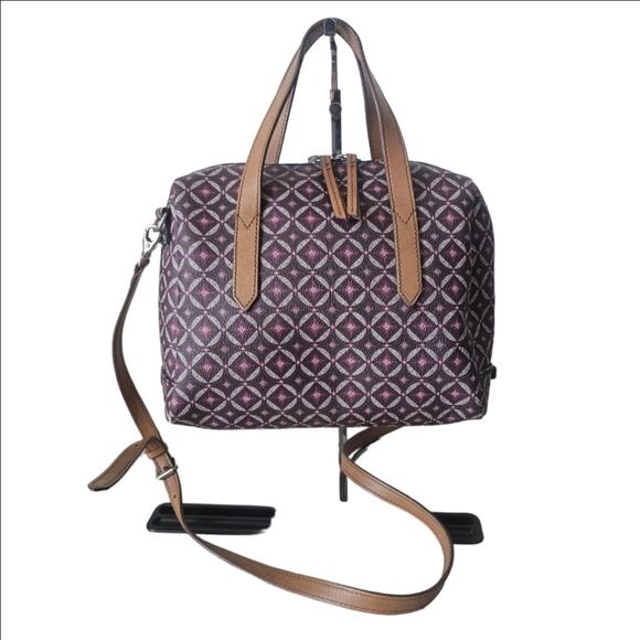 Fossil Handbags - Fossil Sydney Satchel Geometric Pattern with Crossbody Strap